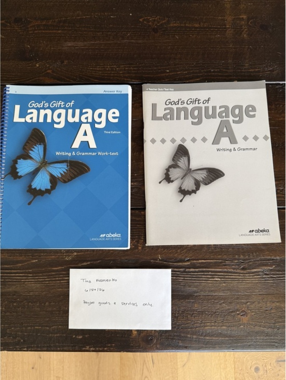 Abeka God’s Gift of Language A 3rd Ed Answer Key + Teacher Quiz/Test Key Set